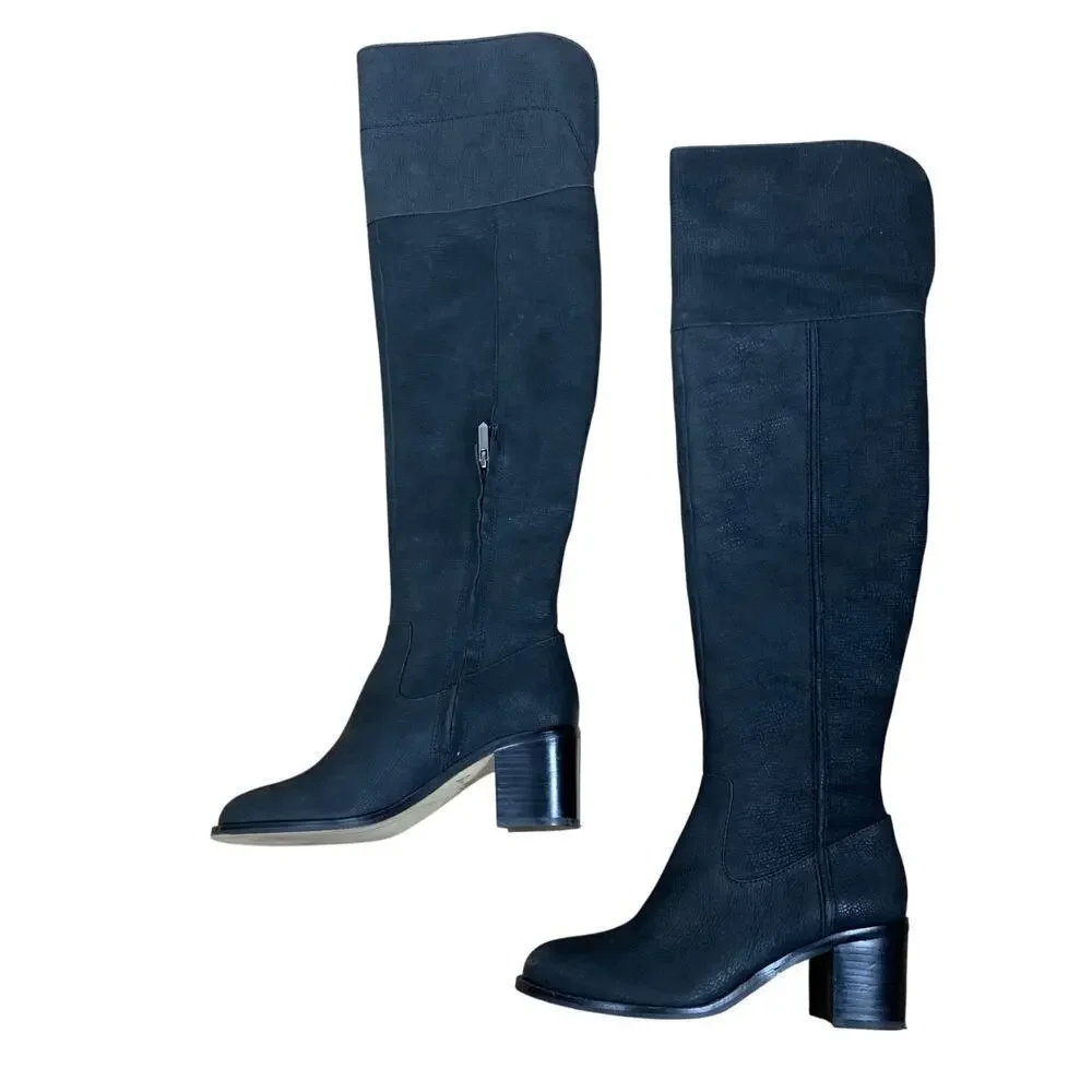 Sam Edelman Joplin Black Leather Over the Knee Boots Tall Size 6M